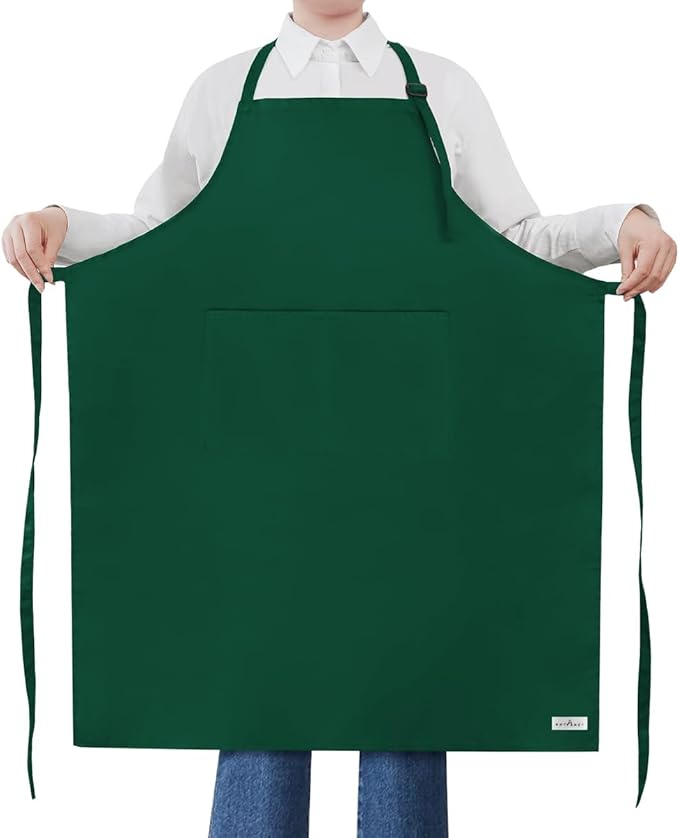 ROTANET Extra Large Apron for Men Adjustable Bib Aprons with 2 Pockets Cooking Kitchen Women Chef Water & Oil Resistant by ROTANET