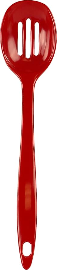 Reston Lloyd Melamine Slotted Spoon Kitchen Utensil, Premium Quality Utensil with Heat Resistant Ergonomic Handle, Durable BPA-Free Plastic, 11.5 inch long, One Piece, Red by RestonLloyd