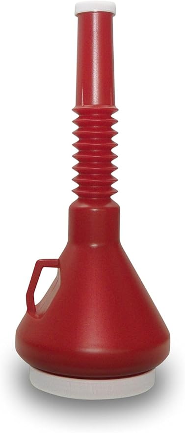 WirthCo 32145 Funnel King Dark Red Double Capped Funnel - 1-2/3 Quart Capacity