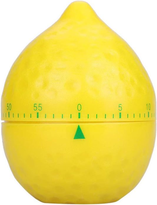 Lemon Mechanical Kitchen Timer, Cute Lemon Timer for Kids, Wind Up 60 Minutes Manual Countdown for Classroom, Home, Study and Cooking, 6.2x6.2x8cm