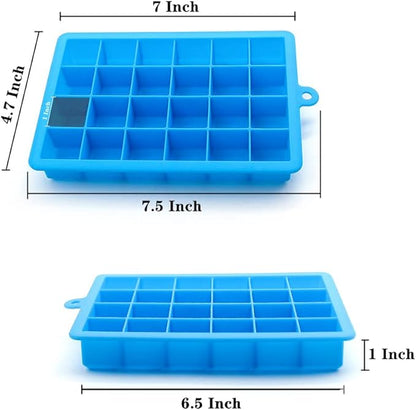 TAO CICADA Ice Cube Tray, 3 Pack Silicone Ice Cube Molds, Ice Cube Trays, Silicone Ice Trays, Easier to Release, BPA Free for Alcohol/Coffee/Beverages (Blue, Green, Rose red) - Image 2