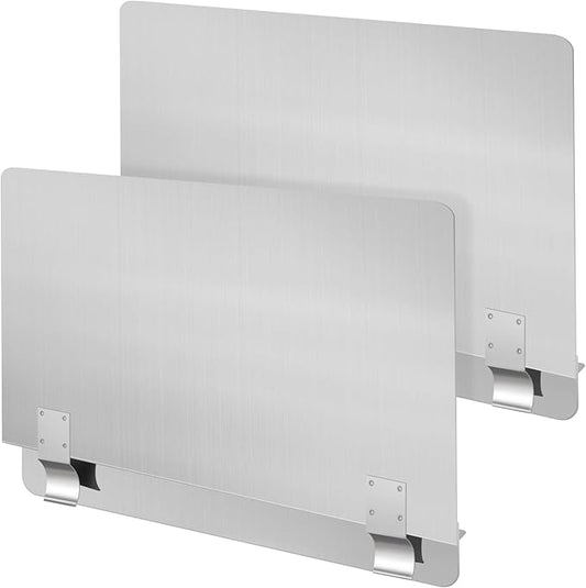 Ferraycle 2 Packs Stainless Steel Fryer Splash Guard Commercial Side Stove Splash Splatter Guard for Stop Oil from Splattering (20-1/2" W X 7.01'' H) by Ferraycle