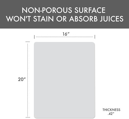 Dexas NSF Certified Polysafe Pastry Board, 16 x 20 Inches, Reversible Kitchen Cutting Board, White