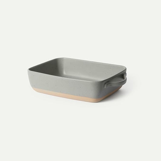 Mora Ceramic Baking Dish with Handles For Casserole, Lasagna, Gratin, Broiling, Roasting, and Baking. Large 9x13 in Pan, Extra Deep - Porcelain Serving Bakeware from Oven to Table. Freezer Safe - Peppercorn by MORA