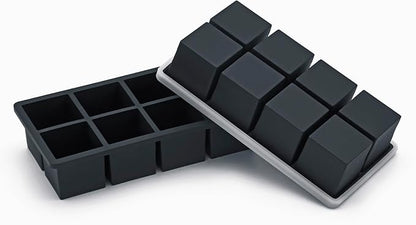 Bangp Large Ice Cube Tray for Whiskey (2 Pack),Metal Reinforced Frame Big Ice Cube Molds,Large Square Ice Cube Trays with lid,Easy Release Ice Trays for making 16 Giant Ice Cubes for Whiskey Cocktails