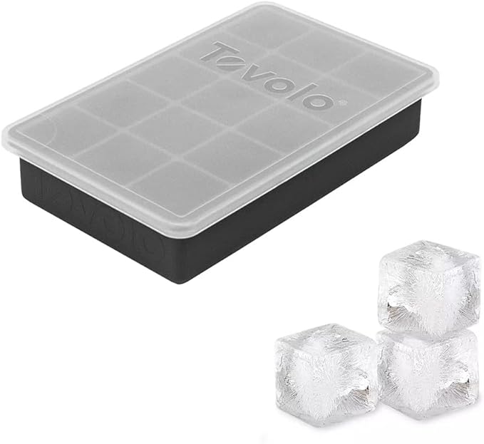 Tovolo Silicone Ice Cube Tray with Lid for Freezer Charcoal Gray, Dishwasher Safe BPA Free Silicone Ice Cube Mold Tray with Cover, Easy Release 1 Inch Ice Cube for Coffee Cocktails Bourbon Whiskey - Image 2