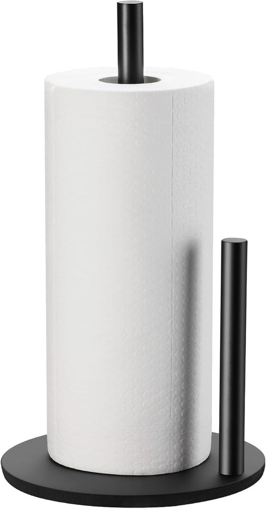Paper Towel Holder Kitchen,Premium Stainless Steel Roll Dispenser,Countertop Paper Holder with Weighted Base, Black by Unknown