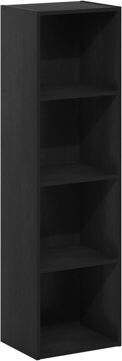 Furinno PASIR Book Shelf, 4-Tier Modern Bookshelf, Open Shelves Bookcase 9 x 12 x 42, Easy Assembly, for Living Room, Bedroom, Home Office, Blackwood - Image 7