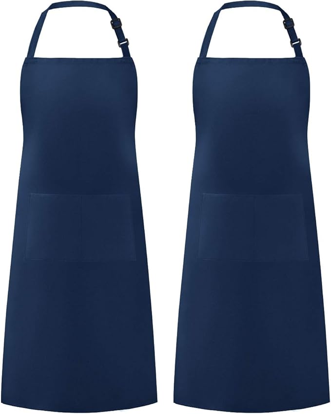 Syntus Apron for Men Women, Adjustable Cooking Kitchen Chef Aprons with 2 Pockets, Cotton/Polycotton/Polyester by Syntus
