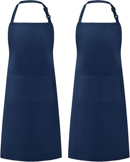 Syntus Apron for Men Women, Adjustable Cooking Kitchen Chef Aprons with 2 Pockets, Cotton/Polycotton/Polyester by Syntus