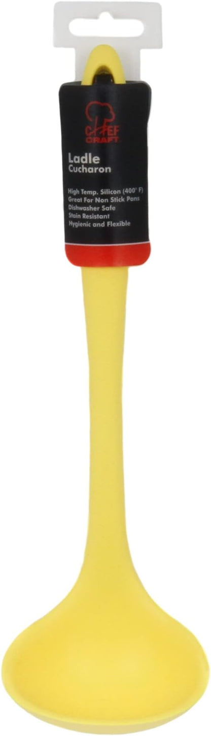 Chef Craft Premium Silicone Cooking Ladle, 11.25 inch, Yellow - Image 2