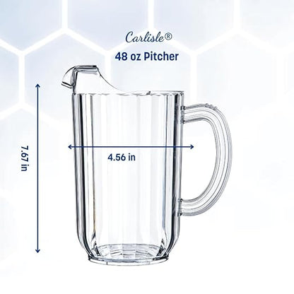 Carlisle FoodService Products 553807 Plastic Pitcher, 48 Ounces, Clear (Pack of 6) - Image 3