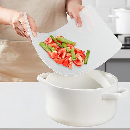 WK Flexible Plastic Cutting Boards Mats with Lip, Foldable Cutting Board for Kitchen Set of 3, Clear Cutting Boards, Nonslip Cutting Mats Sheets, BPA Free, Dishwasher Safe - Image 5