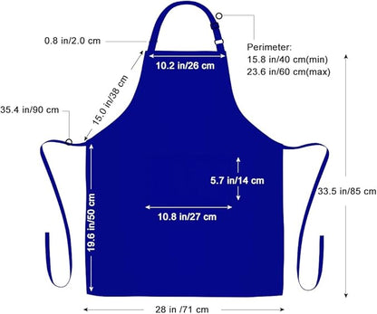 Jubatus 2 Pack 100% Cotton Aprons with 2 Pockets Cooking Chef Kitchen Adjustable Bib Apron for Women Men, Blue - Image 7