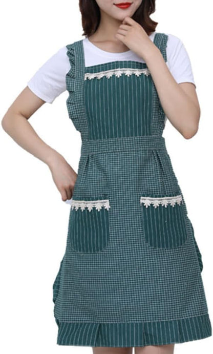 Cute Apron for Women with Pockets, Comfortable Kitchen Apron, Perfect for Cafe Shop, Baking, Gardening, Cooking.