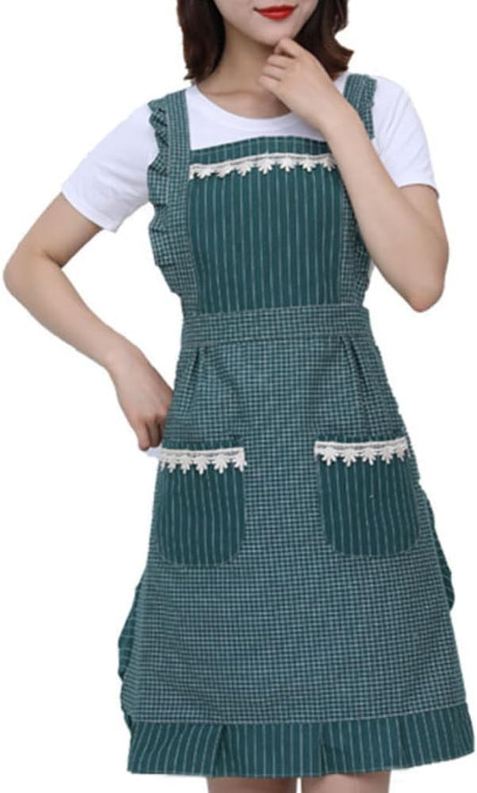 Cute Apron for Women with Pockets, Comfortable Kitchen Apron, Perfect for Cafe Shop, Baking, Gardening, Cooking.