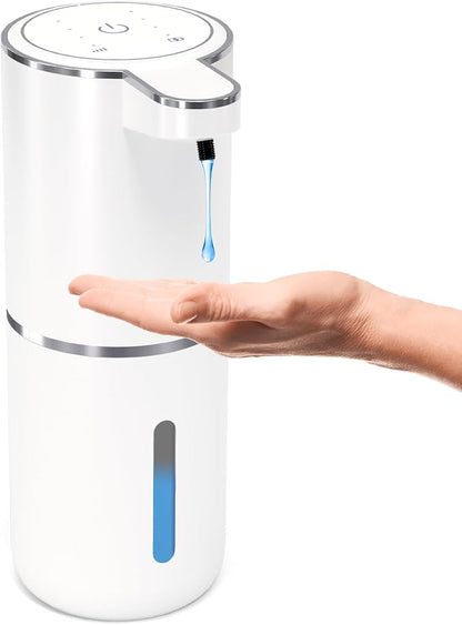 Automatic Soap Dispenser Touchless,Liquid Hand Soap Dispenser 12.8oz USB 4levels Adjustable Dispenser Electric Wall Mounted Smart for Bathroom and Kitchen Dish Soap，Easy for Toddlers(White) by MTYGK
