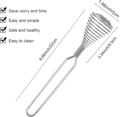 Stainless Steel Spring Coil Whisk Wire Whip Cream Egg Beater Gravy Cream Hand Mixer Kitchen Tool Accessories For Mixing, Blending, Beating, Stirring, Cooking