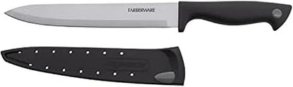 Farberware Edgekeeper 8-Inch Slicing Knife with Self-Sharpening Blade Cover, High Carbon-Stainless Steel Kitchen Knife with Ergonomic Handle, Razor-Sharp Knife, Black by Farberware