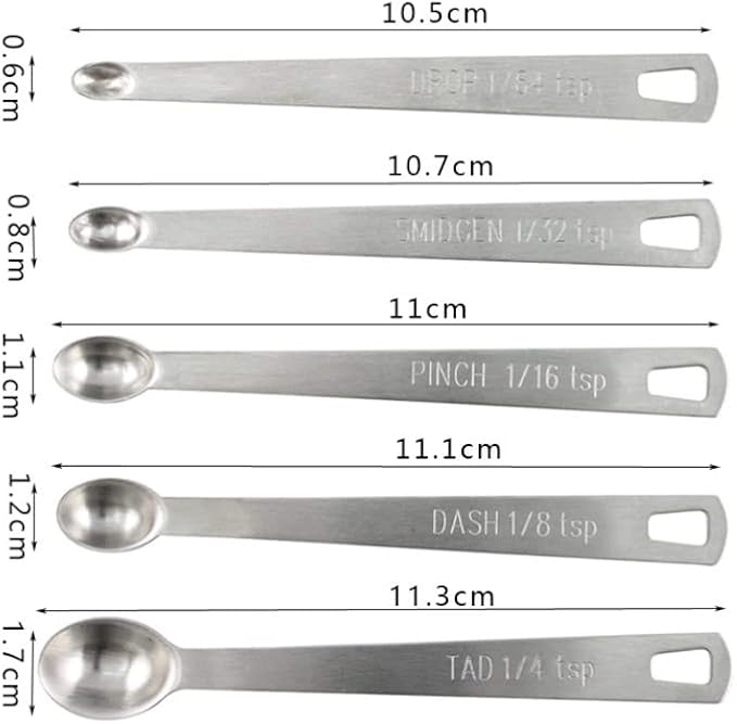 LIUSM Mini Measuring Spoons Set,Stainless Steel Measuring Spoons Set (Set of 5) - Image 4