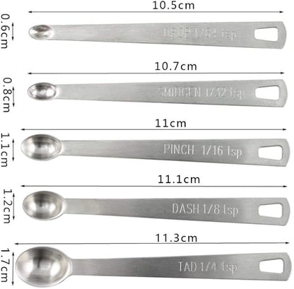 LIUSM Mini Measuring Spoons Set,Stainless Steel Measuring Spoons Set (Set of 5) - Image 4