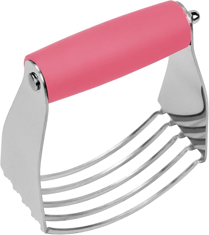 Dough Blender Heavy Duty Pastry Cutter Stainless Steel Butter Cutter Professional Baking Tool For Mixing Flour Butter (Pink) by Theophorus