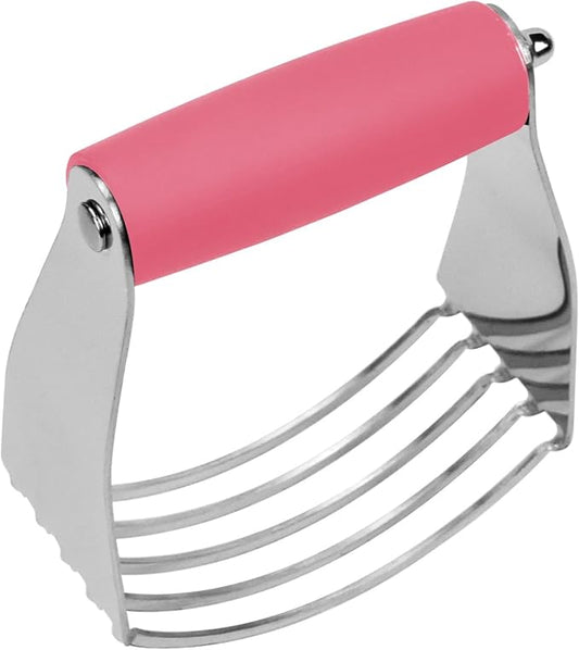 Dough Blender Heavy Duty Pastry Cutter Stainless Steel Butter Cutter Professional Baking Tool For Mixing Flour Butter (Pink) by Theophorus