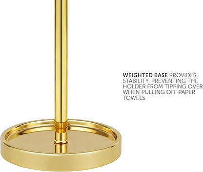Ivilon Countertop Paper Towel Holder - Modern End Cap Minimalist Design - Color Gold Polished - Image 4