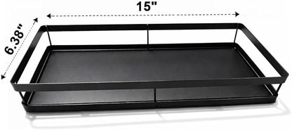 Under Sink Organizer, Dual-Rail Ball-Bearing, Under Kitchen Sink Organizer, 6-Level Adjustable, Under Cabinet Organizer, No-Drill Adhesive/Suction, Under Sink Storage (Black, Single Layer - 1 Pack)