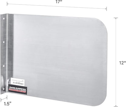 DuraSteel Stainless Steel Splash Guard for Sink & Fryer - 17" x 12" Wall Mount Shield for Deep Fryer Splash Guard Commercial - Stove Oil Splatter Protection Screen for Kitchen Area Safety & Hygiene