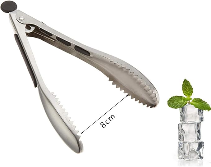 Stainless Steel Kitchen Tongs 2-Piece Set, 8.8-Inch Food Tongs, High Temperature Resistant, with Non-Slip Teeth And Non-Slip Strips, Suitable for Cooking And Grilling (Grip And Stir Food Ice Cubes) - Image 3