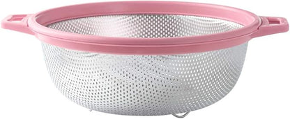 HiramWare Stainless Steel Colander With Handle and Legs, Large Metal Pink Strainer for Pasta, Spaghetti, Berry, Veggies, Fruits, Noodles, Salads, 5-quart 10.5” Kitchen Mesh Colander, Dishwasher Safe - Image 5