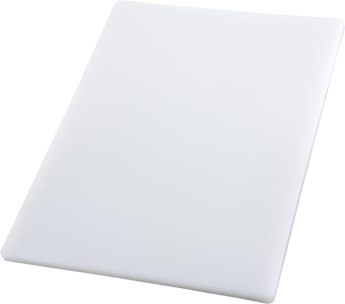 Winco Heavy-Duty Plastic Cutting Board, 12" x 18" x 3/4", White by Winco
