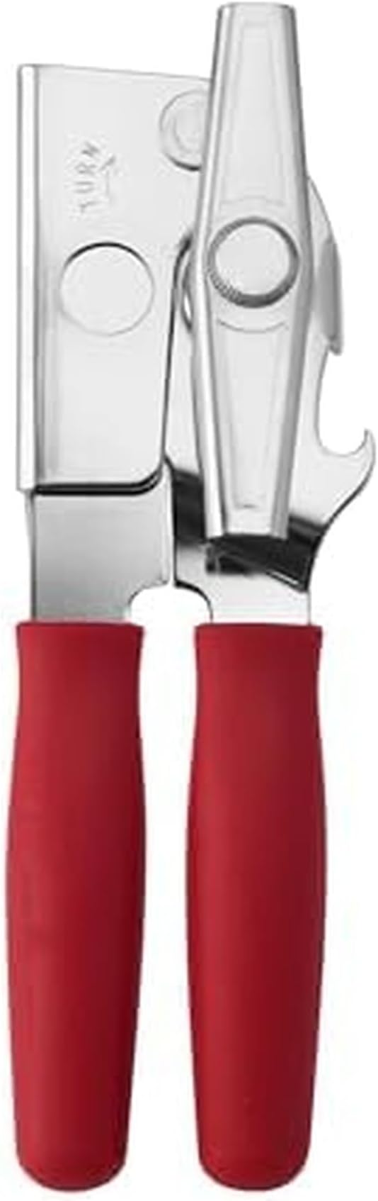 Swing-A-Way Portable Can Opener with Sharp Blade, Manual Hand Held, 2-in-1 Can and Bottle Opener, Made of Steel, Easy Turn Knob, Basic Kitchen Essentials (Red) by Swing-A-Way