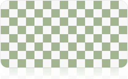 17" x 32" Checkered Dish Drying Mat for Kitchen Counter, Absorbent Coffee Bar Mat for Espresso Machine Coffee Countertops Accessories, Sage - Image 9