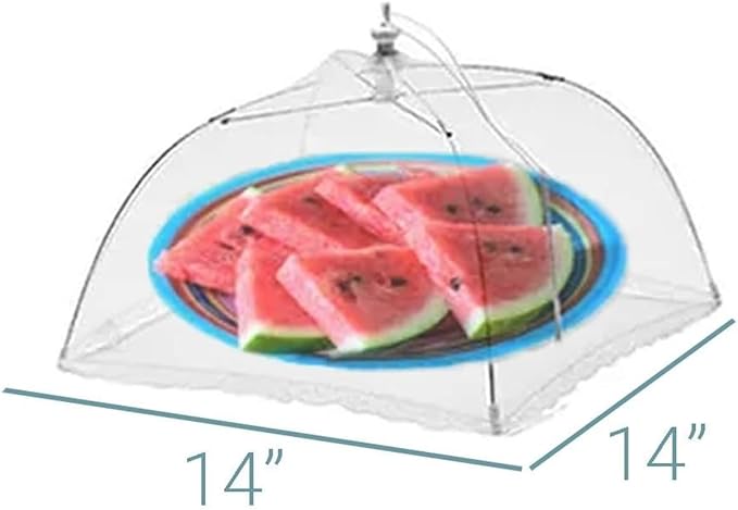 Simply Genius Pop-Up Outdoor Food Covers to Keep Bugs Away - 14 x 14 in, 4 Pack, White - Mesh Food Covers for Picnic & BBQ - Portable Nets for Outside - Image 4