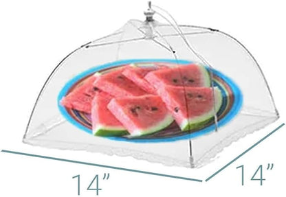 Simply Genius Pop-Up Outdoor Food Covers to Keep Bugs Away - 14 x 14 in, 4 Pack, White - Mesh Food Covers for Picnic & BBQ - Portable Nets for Outside - Image 4
