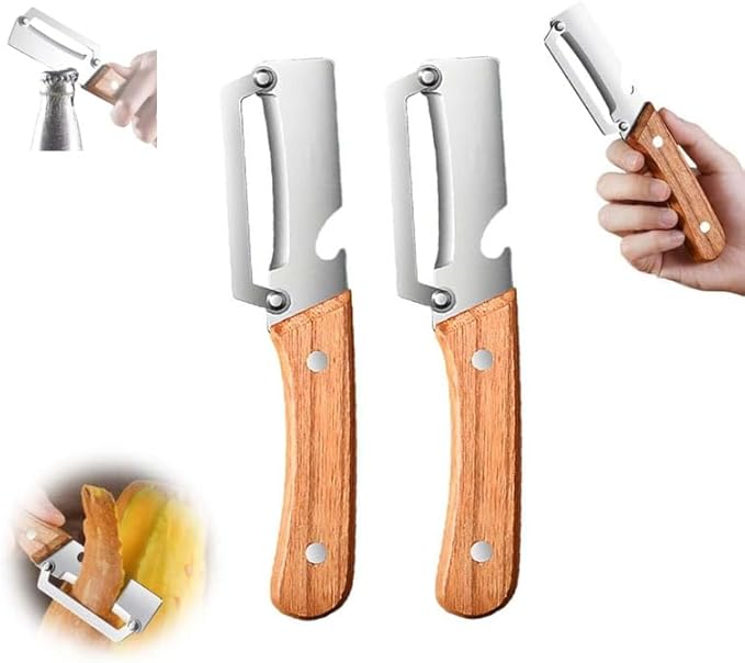 Multi-Functional Vegetable Peeler for Kitchen, with Ergonomic Non-Slip Handle, Good Sturdy, 2 in 1 Fruit Peeler and Bottle Opener, best for potato, vegetable, apple, carrot and more(2pcs) by Unknown