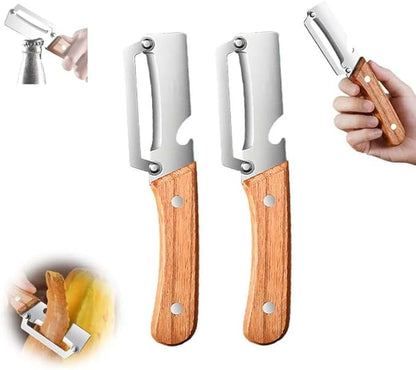 Multi-Functional Vegetable Peeler for Kitchen, with Ergonomic Non-Slip Handle, Good Sturdy, 2 in 1 Fruit Peeler and Bottle Opener, best for potato, vegetable, apple, carrot and more(2pcs) by Unknown