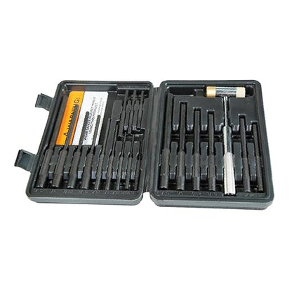 Wheeler Master Roll Pin Punch Set with Dual Sided Hammer, Roll Pin Punches and Starters, Storage Case for Gunsmithing, silver by Wheeler