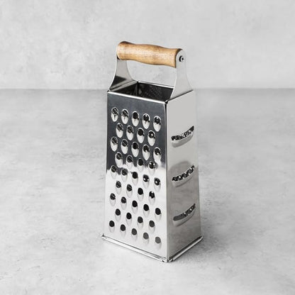 Twine Acacia Wood Handled Cheese Grater, Stainless Steel Grater, Citrus Zester, Reinforced Base, Vintage Kitchenware - Image 6