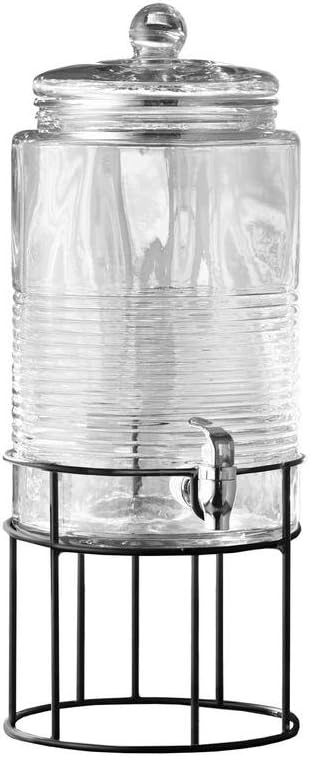 Style Setter Covina Beverage Dispenser with Stand Cold Drink with 1.9 Gallon Capacity Glass Jug and Leak-Proof Acrylic Spigot in Gorgeous Gift Box Great for Parties, Weddings and More by Stylesetter