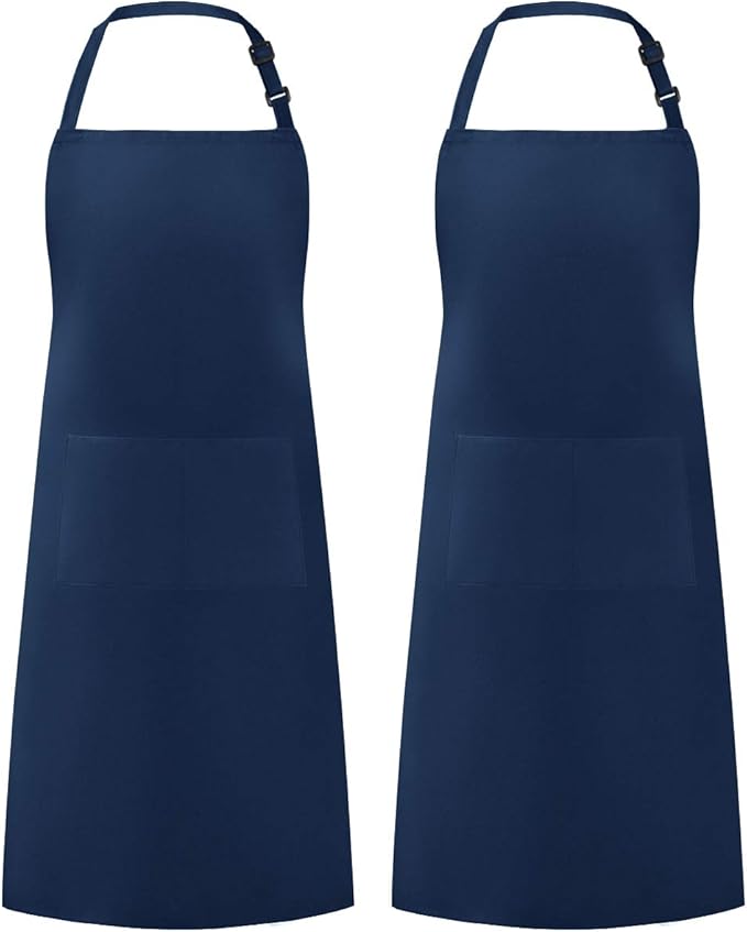 Syntus Apron for Men Women, Adjustable Cooking Kitchen Chef Aprons with 2 Pockets, Cotton/Polycotton/Polyester by Syntus