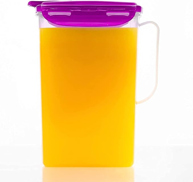 LocknLock Aqua Fridge Door Water Jug | Clear Pitcher | BPA Free Plastic Pitcher with Lid | 2 Quart Pitcher with Lid for Water, Juice, Tea & More Beverages, Purple by LocknLock