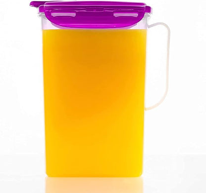 LocknLock Aqua Fridge Door Water Jug | Clear Pitcher | BPA Free Plastic Pitcher with Lid | 2 Quart Pitcher with Lid for Water, Juice, Tea & More Beverages, Purple by LocknLock