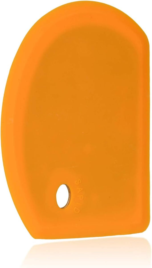 Sapid Flexible Curved Edge Silicone Bowl Scraper(5.98"×4.3"), Food Grade Dough Scraper for Baking Sourdough Bread, Cake, Bench Scrapers, Multipurpose Kitchen Dish Scrapers, Easy to Clean (1, Orange) by SAPID