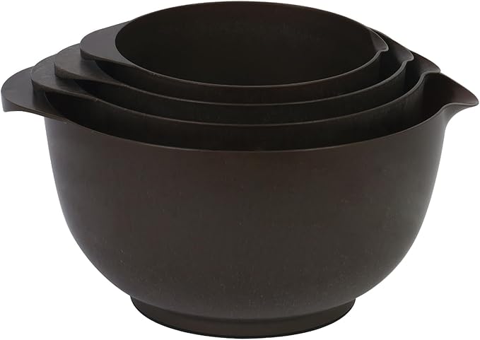 BoxedHome 4 Quart Large Plastic Mixing Bowls, Microwave Safe Mixing Bowl Set with Pour Spout, Nesting Bowls for Space Saving Storage(brown) - Image 7