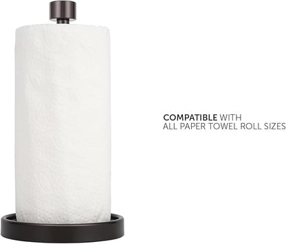 Ivilon Countertop Paper Towel Holder - Modern End Cap Minimalist Design - Color Oil Rubbed Bronze - Image 3