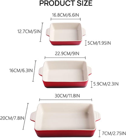 Sweejar Ceramic Bakeware Set, Rectangular Baking Dish for Oven Lasagna Pans for Cooking, Kitchen, Cake Dinner, Banquet and Daily Use, 11.8 x 7.8 x 2.76 Inches of Casserole Dishes (Gradient Blue) - Image 6