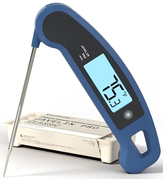 Lavatools Javelin® PRO Classic Ultra-Fast 2-Second Professional Digital Instant Read Meat Thermometer for Grill and Cooking, Auto-Rotating Backlit Display, IP65 Water Resistant, NSF Certified – Maize by Lavatools